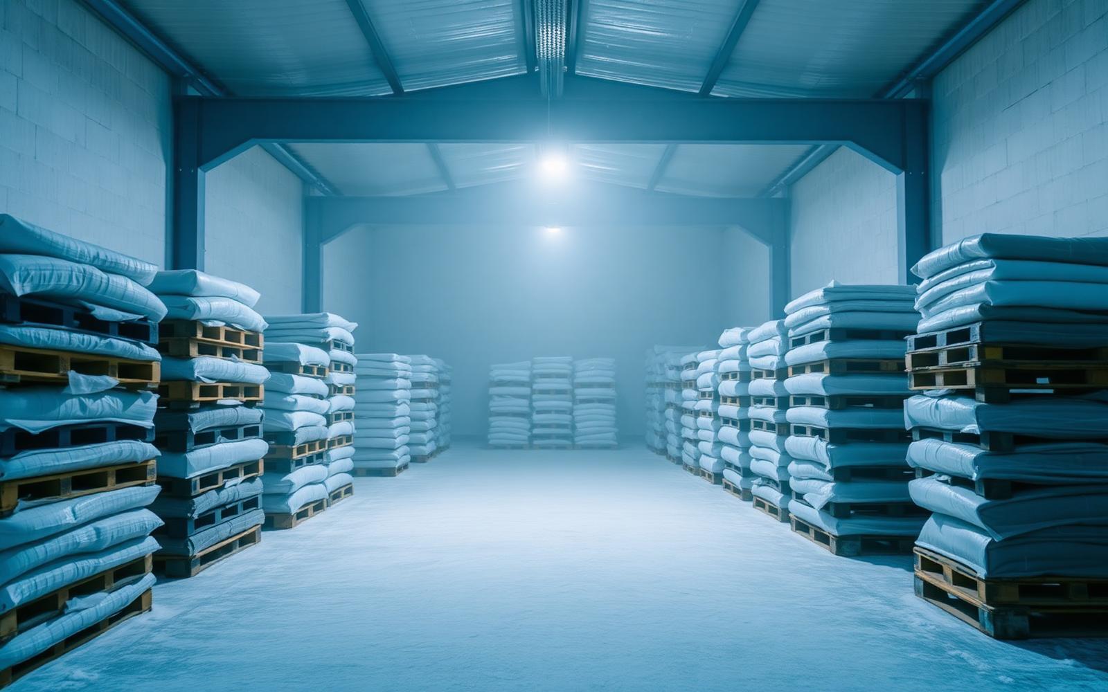Cold storage warehouse interior